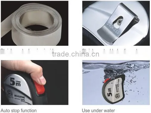 Steel tape measure with stainless steel case