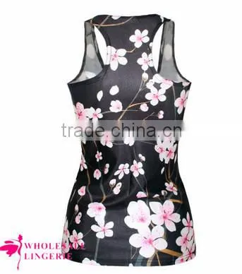 wholesale stringer tank top wholesale print flower Tank Top women