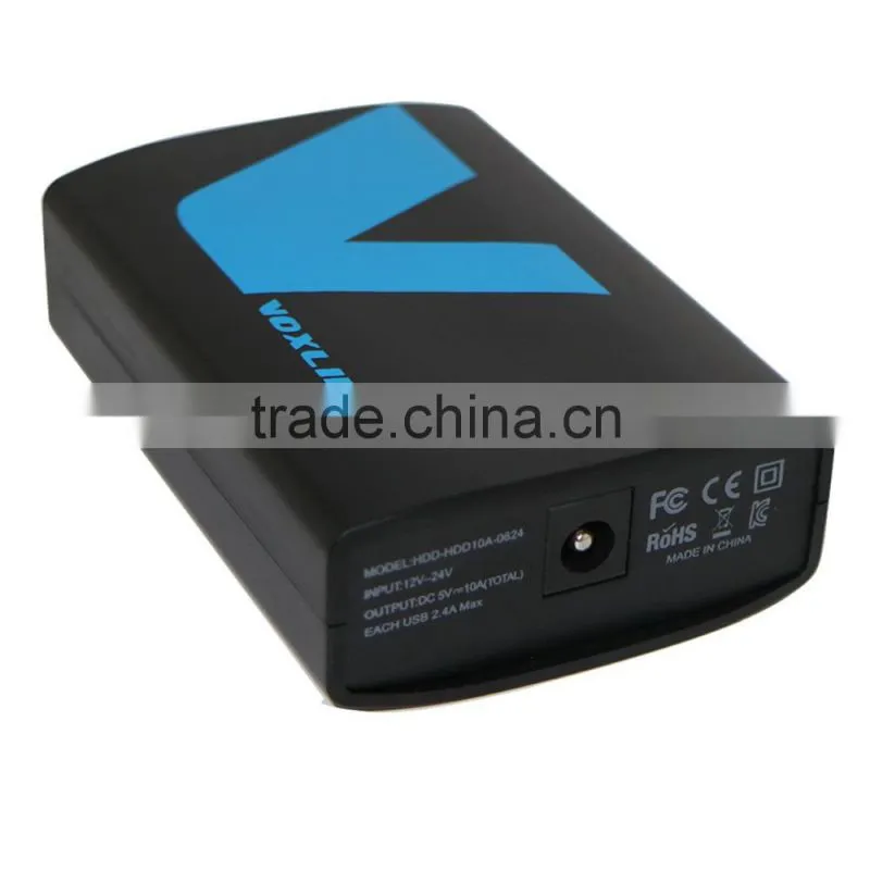 VOXLINK 5V 10A 50W 6-Port USB car Charger Travel Intelligent Detect Charging Adapter