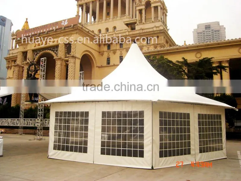 Excellent hexagon aluminium frame structure tent with high peak roof
