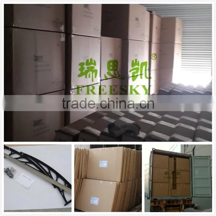 block out rain and sun Polycarbonate sheet awning with sun shield
