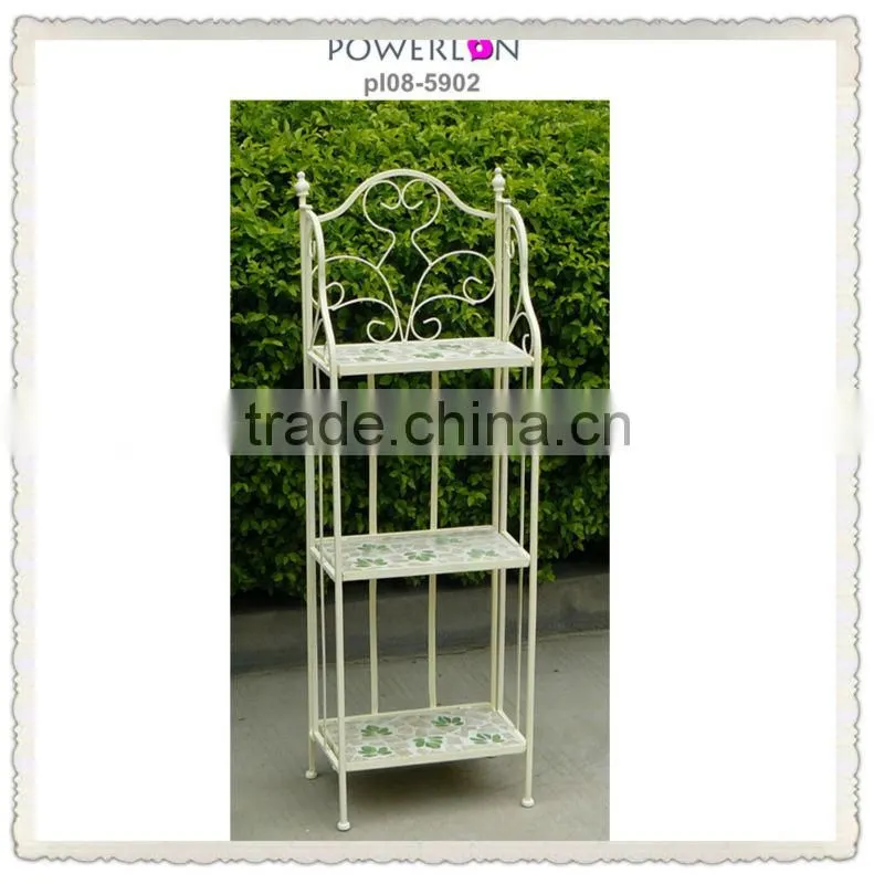 Vintage classic outdoor garden shelf mosaic garden display shelf
