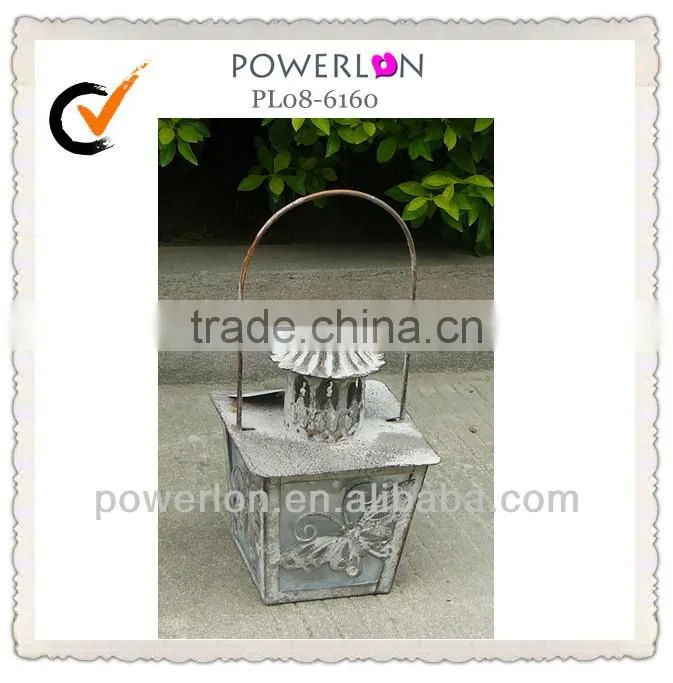Distressed metal lantern decorate lantern candle lantern
