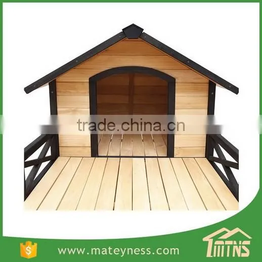 Large Pet Wooden Dog House With Patio Wooden Timber Bed Porch Deck