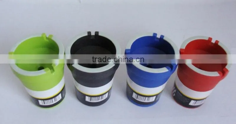 Car Smokeless Ashtray with glowing in the dark/fluorescent ashtrays for cars