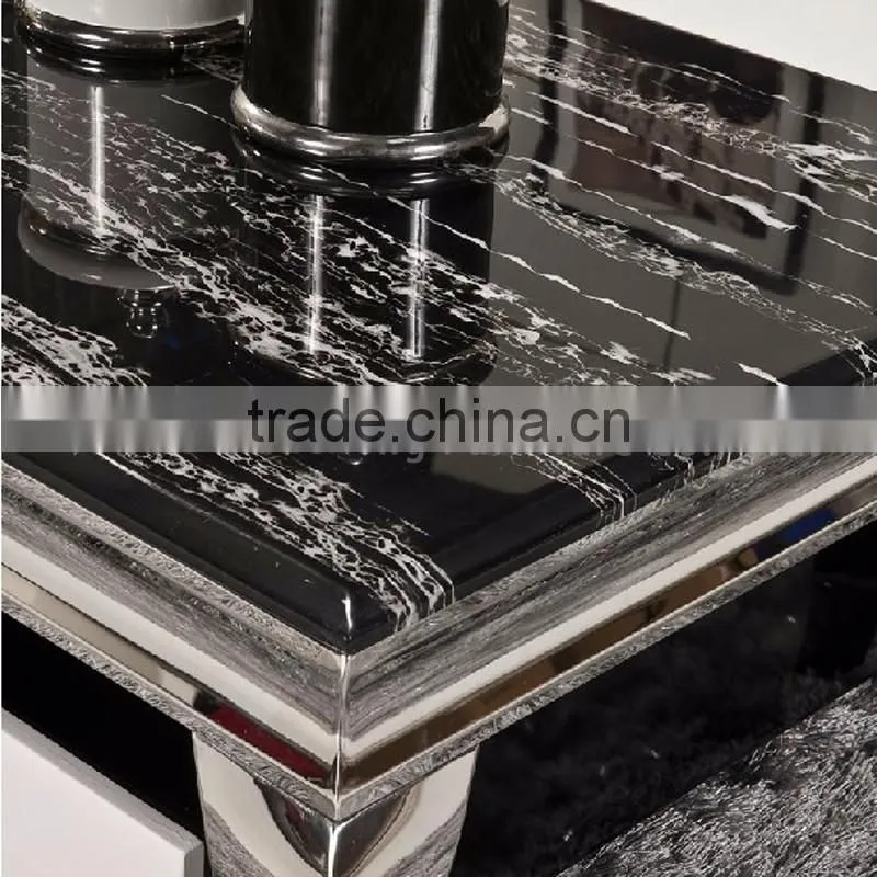 Silver 304 stainless steel metal side table french style