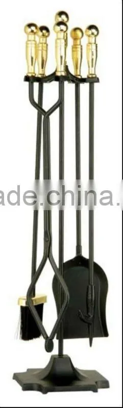 antique indoor cast iron fireplace tools
