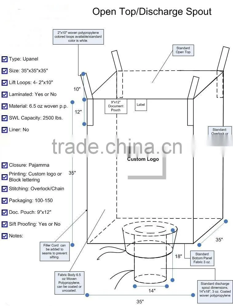 Top quality pp bulk bag bulk bag