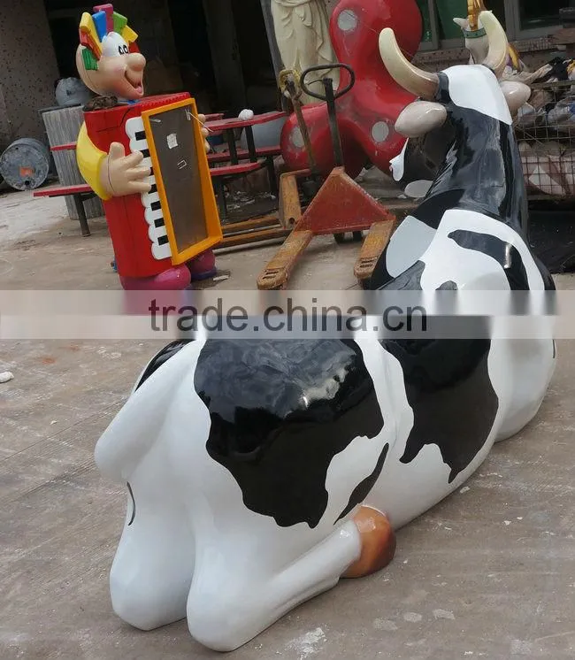Outdoor fiberglass cow chair