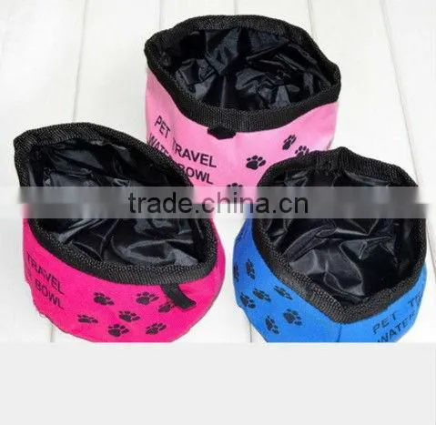 Folding Waterproof Nylon Pet Travel water Bowl