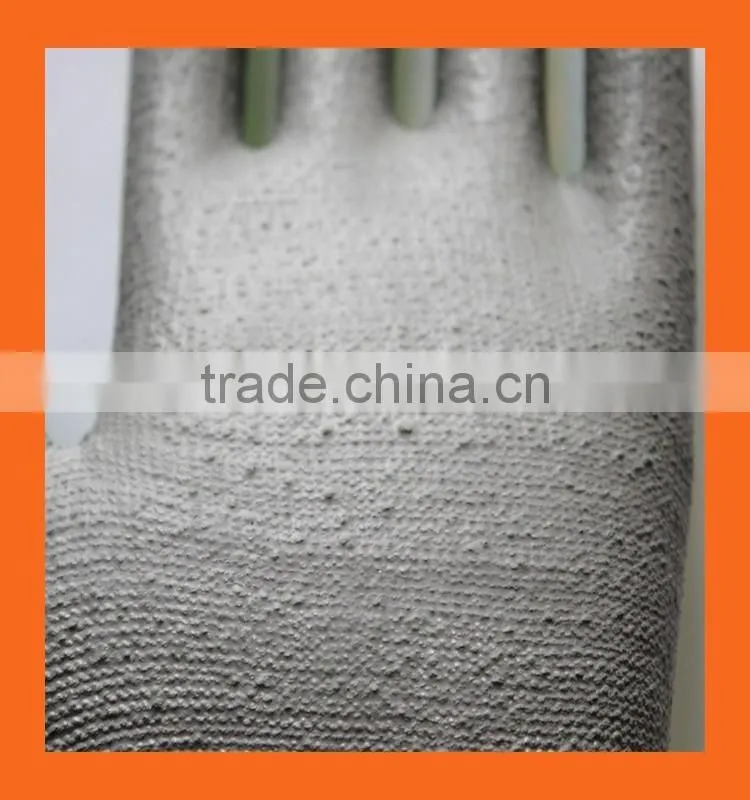 EN 388 4543 Hi VIZ Green UHMWPE Liner PU Coating Cut Resistant Gloves,Cool Breathable Garden Gloves