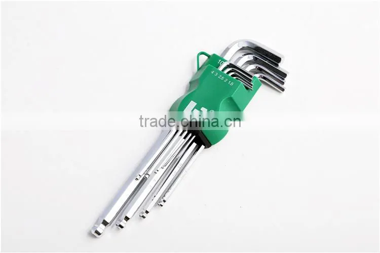 High Quality 9Pcs L Type Hex Key Set with Ball Head