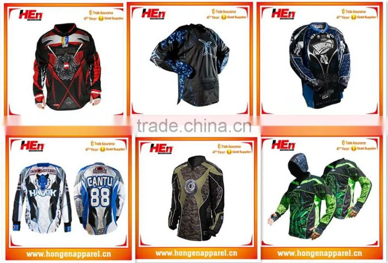 Newest free design top quality paintball jersey OEM custom sublimated /practice team cheap paintball jerseys