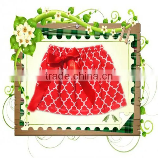 2015wholesale short skirt quatrefoil pattern,kids skirt,baby dress