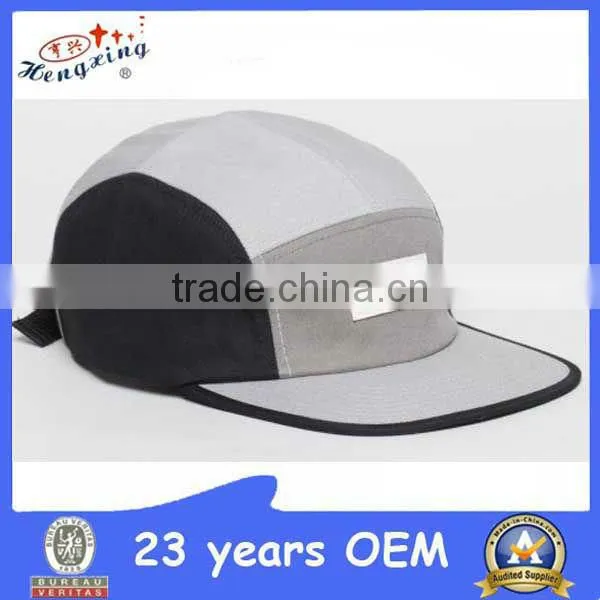Suede And Denim Adjustable Plastic Strap Weaving Cap