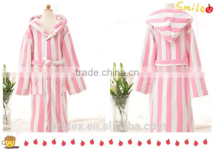 Kids and baby products cotton velour cloth stripe bathrobes wholesale