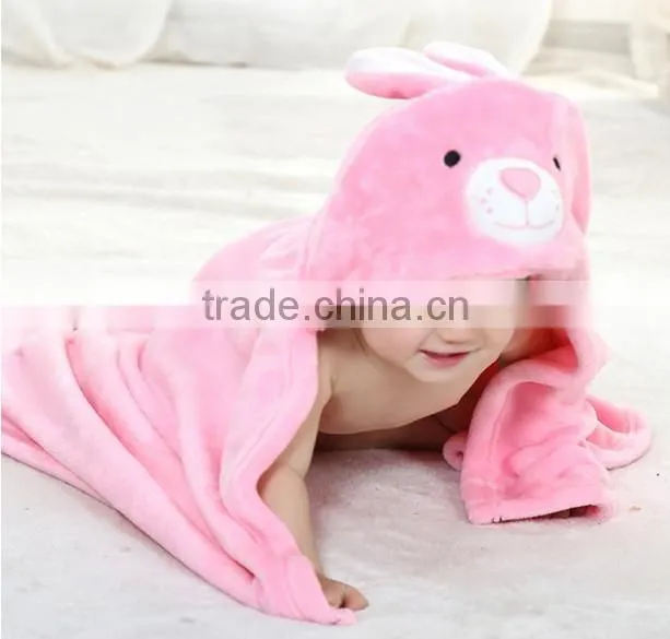Competitive price cuddle flannel velour custom animal baby towel with hood