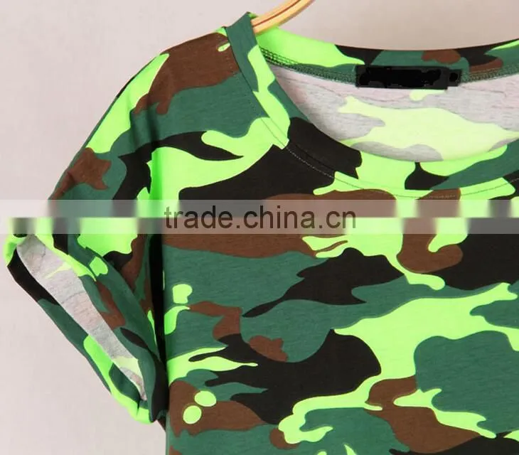 custom wholesale women camouflage uniform t shirt or suit