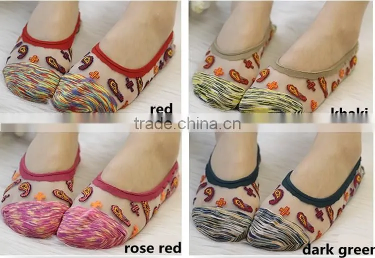 New Design Candy Colors Women Sock Antiskid Liner No Show Peds Invisible Low Cut Ice sock