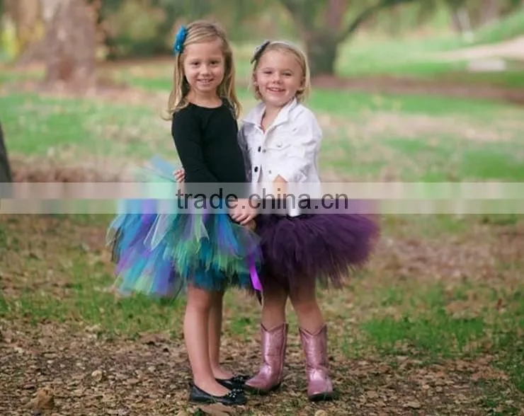 2015 super fluffy purple with Turquoise blue kids parth birthday pettiskirt tutu
