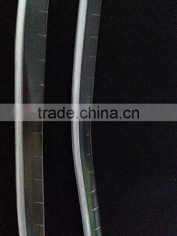 gold silver core inside transparent pvc piping core for backpack