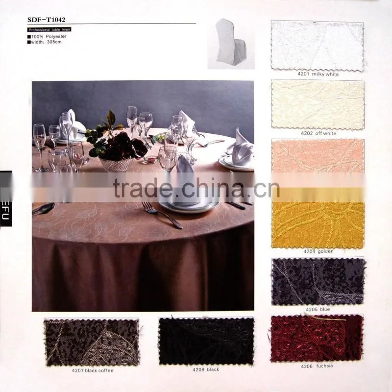 Wholesale customized Table Linens Polyester Jacquard round black TableCloths Damask cloth Table Covers