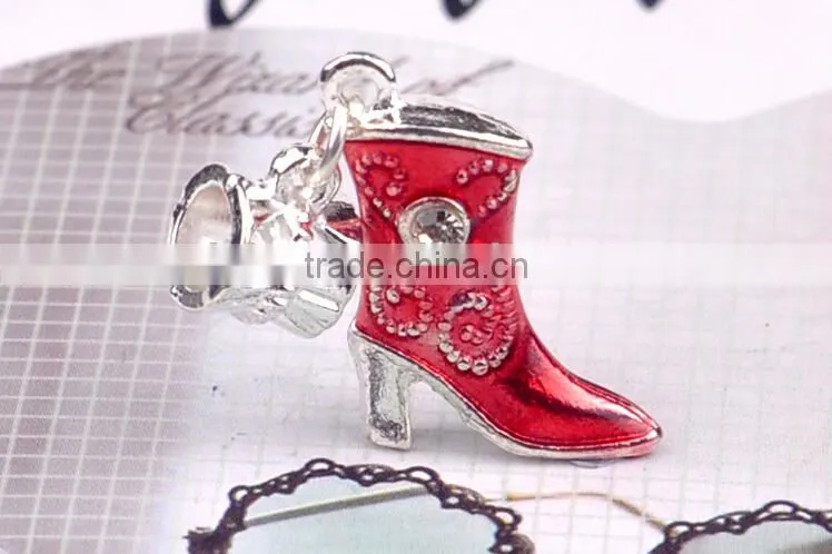 Enamel High Heel Shoes Pendant Bead Hanging Dangle Charm
