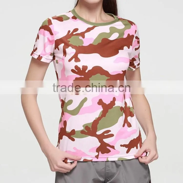 Women Running Camouflage Wear Yoga Fitness Tops