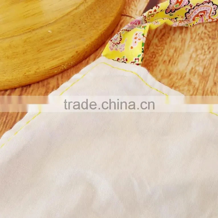 Yellow Floral Printed 100% Cotton Ruffles Princess Baby Romper