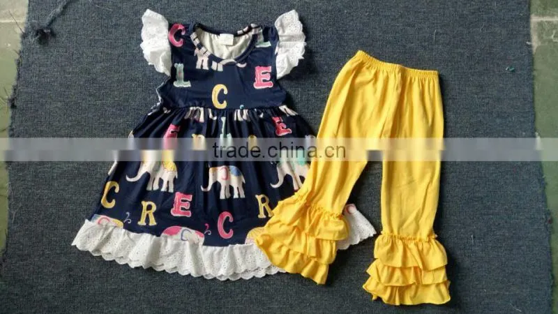 New remake design high quality Halloween clothing sets outfits boutique girl kids clothing