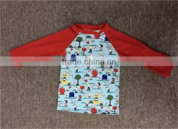 So cute!Relaxed and comfortable spring Cartoon party shirt kids shirt unique kids frock designs pictures