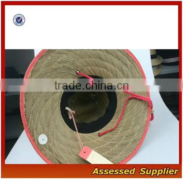 Custom Australia men's brands straw surf hat lifeguard safari straw hat Sombrero straw hat wholesale