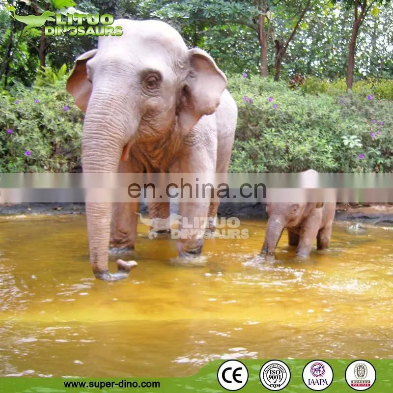 Lazy River Landscape Vivid Large Animatronic Animals Elephant For Sale