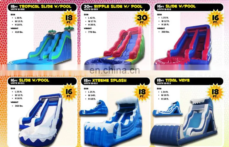 High quality outdoor toys PVC giant inflatable water slide