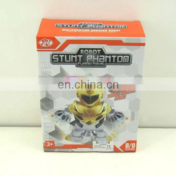 Interesting b/o spinning dancing robot toy with flashlight and music HC96545
