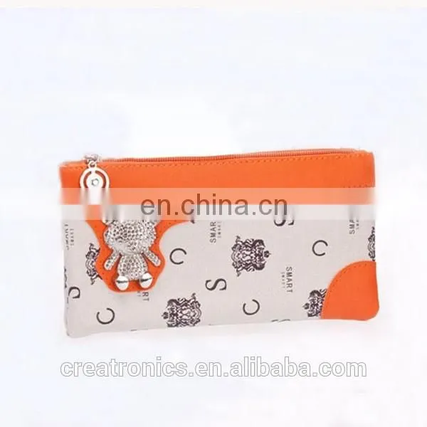 CR Low MOQ requirements multicolor surface inlaid lovely little bear black stylish noble women's wallets
