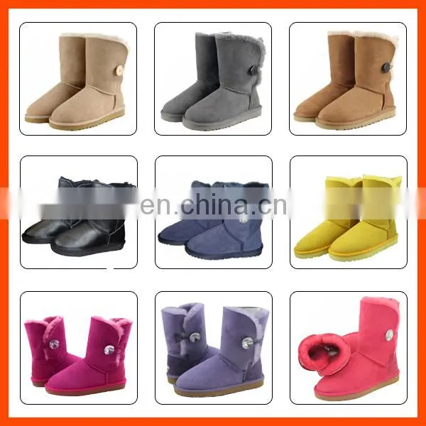 knee wool boots with button for women