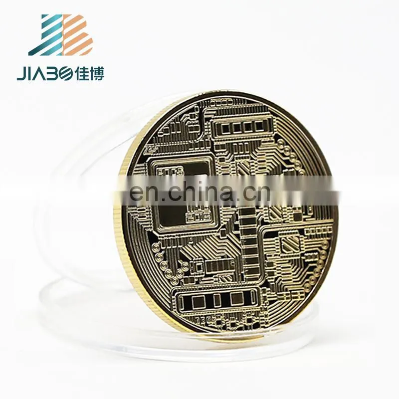 Custom design gold silver copper plating metal challenge coin Bitcoin promotion coin