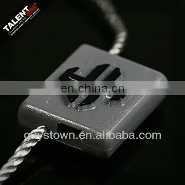 custom private brand name hang tag string lock pendant for clothing