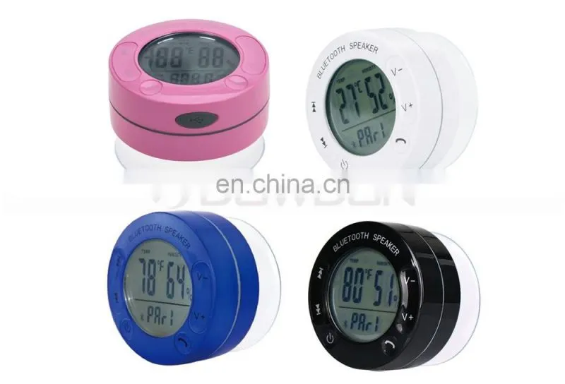 Portable Wireless Bluetooth V3.0 + EDR Shower Speaker with diaplay Temperature and Humidity