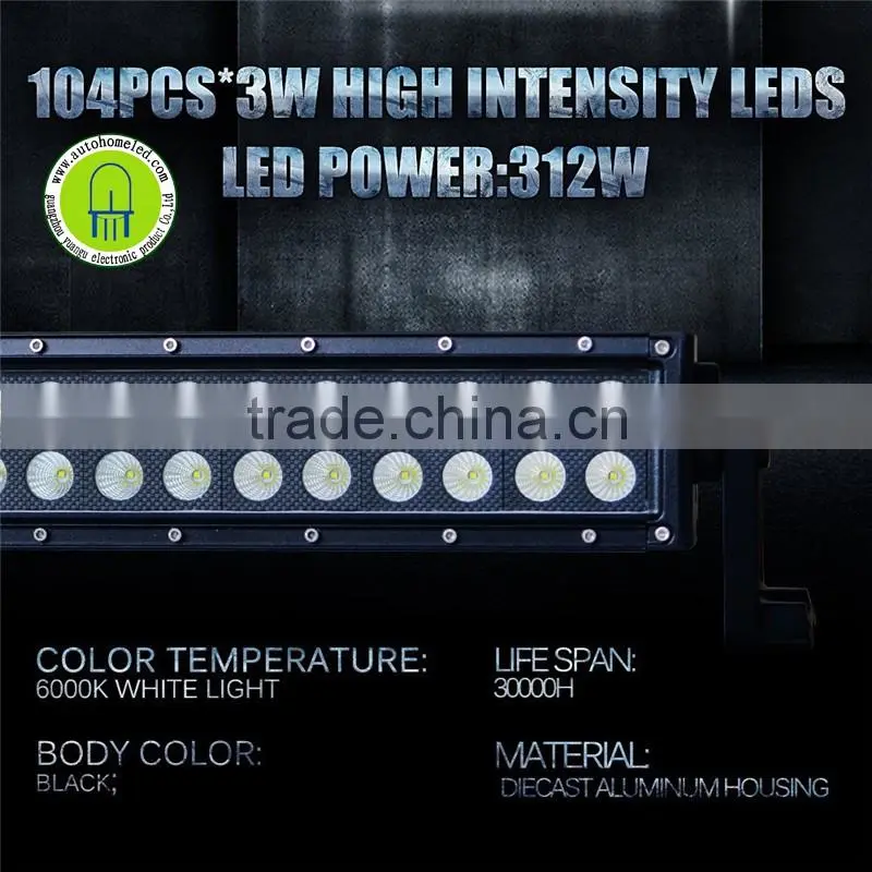 54inch Curved Work Light Bar 312W 4X4 for led lighting bar