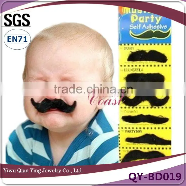 funny black synthetic mustache beard set quotes