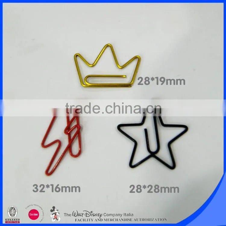 2016 new products colorful customzied paper clip crowns shape