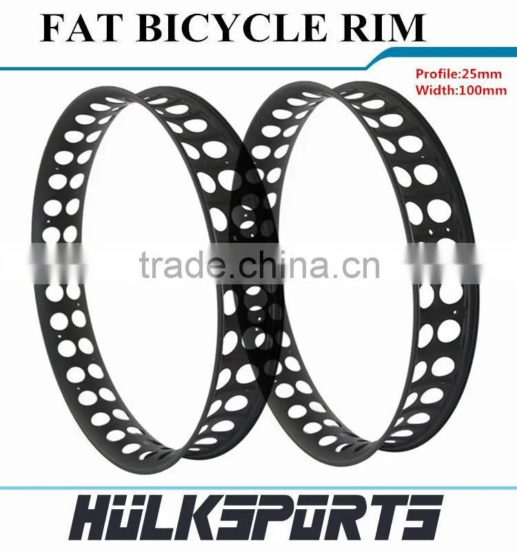 Carbon 26ER Profile 25mm Fat Wheel Rims Carbon Fiber Wheels Tubuless Hookless Rims Fat Bike Wheels Carbon Wheel 100mm
