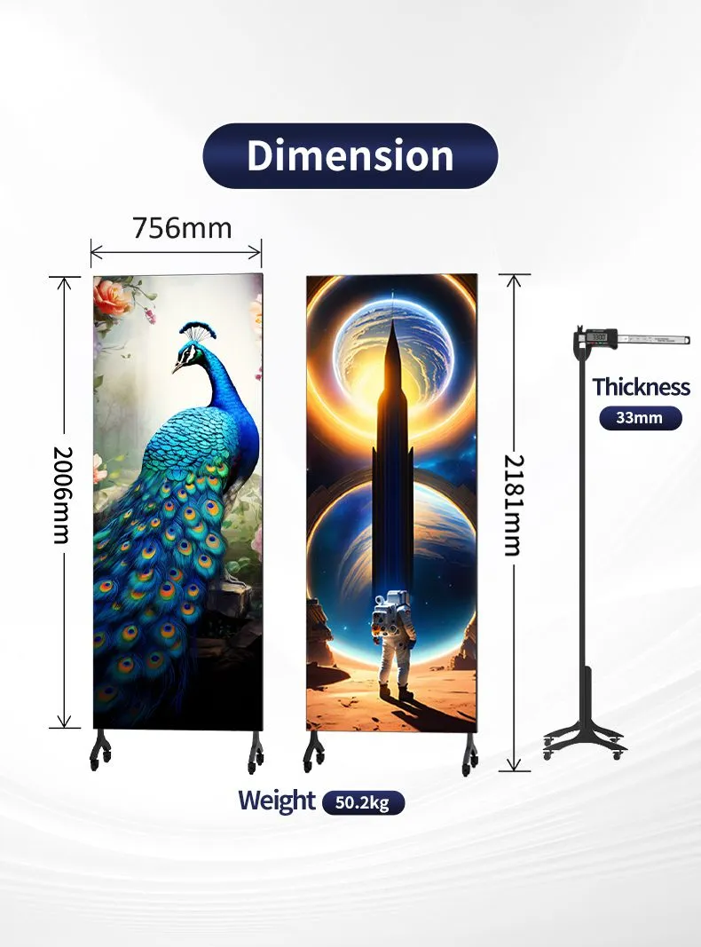 LED Full Color Wifi Control Poster Led Display P1.875 P2.5 Poster Stand Customized OEM Outdoor Video Led