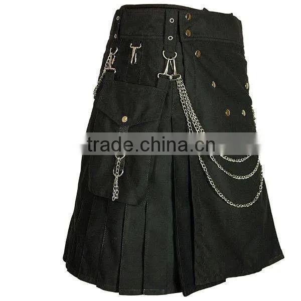 Active Men Khaki Deluxe Utility Fashion Kilt Khaki