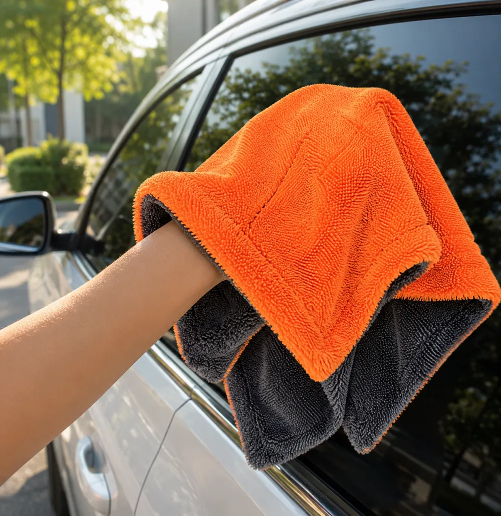 Dual-Sided Microfiber Twisted Loop Car Towels