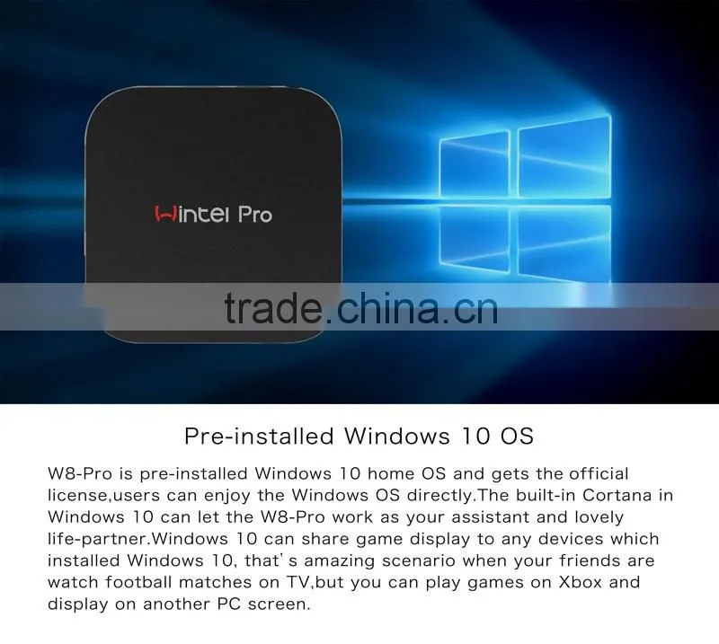 Wintel CX-W8 Pro Mini Smart TV Box Windows10 casa OS 2 GB / 32 GB Wintel Pro BT4.0 RJ45 100 M LAN mini pcs wintel w8 pro