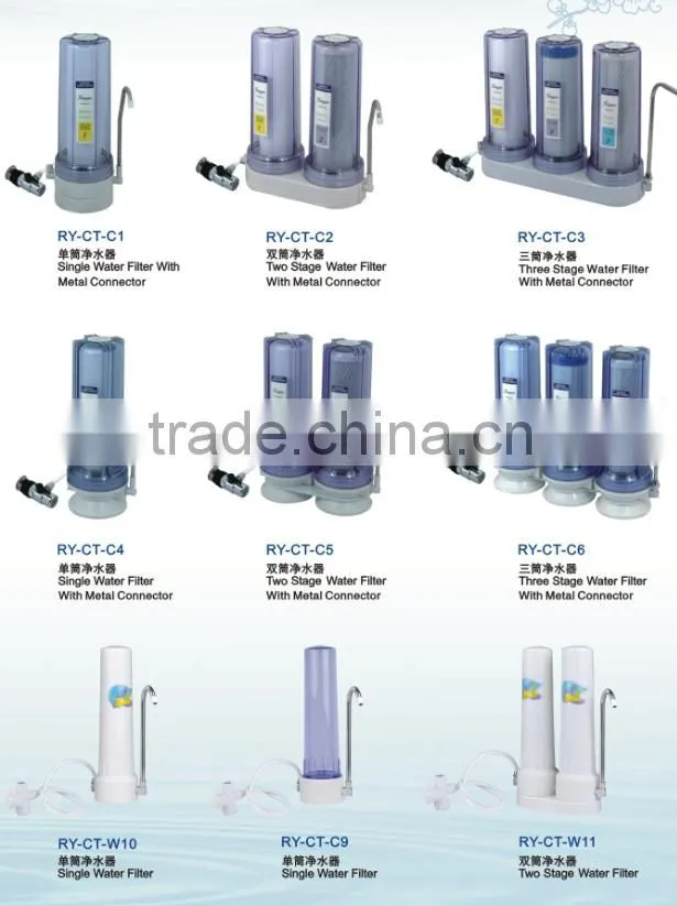 New design filter counter top water purifier with metal connector RY-CT-C6