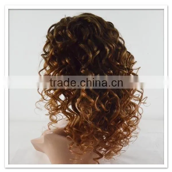 Top quality factory bottom price afro kinky curly short full lace wigs for black women qingdao wigs